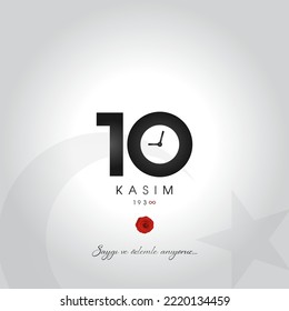 10 kasim vector illustration. (10 November, Mustafa Kemal Ataturk Death Day anniversary.)