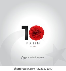 10 kasim vector illustration. (10 November, Mustafa Kemal Ataturk Death Day anniversary.)