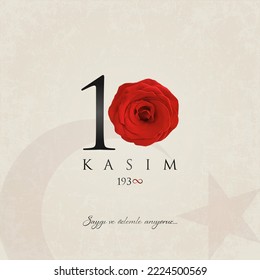 10 kasim vector illustration. (10 November, Mustafa Kemal Ataturk Death Day anniversary.)