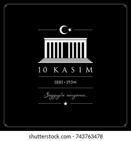 10 kasim vector illustration. (10 November, Mustafa Kemal Ataturk Death Day anniversary.)