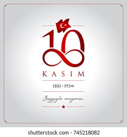 10 kasim vector illustration. (10 November, Mustafa Kemal Ataturk Death Day anniversary.)