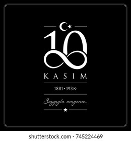 10 kasim vector illustration. (10 November, Mustafa Kemal Ataturk Death Day anniversary.)