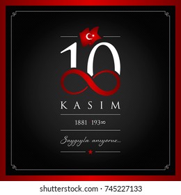 10 kasim vector illustration. (10 November, Mustafa Kemal Ataturk Death Day anniversary.)