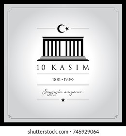 10 kasim ilustración vectorial. (10 de noviembre, aniversario del Día de la Muerte de Mustafa Kemal Ataturk).