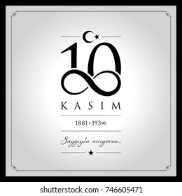 10 kasim vector illustration. (10 November, Mustafa Kemal Ataturk Death Day anniversary.)