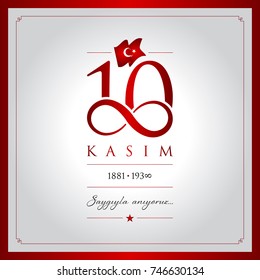 10 kasim vector illustration. (10 November, Mustafa Kemal Ataturk Death Day anniversary.)