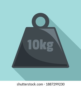 10 kg force weight icon. Flat illustration of 10 kg force weight vector icon for web design