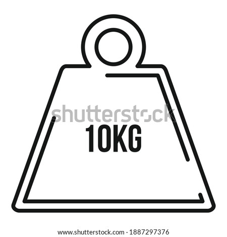 10 kg force weight icon. Outline 10 kg force weight vector icon for web design isolated on white background