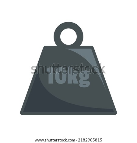 10 kg force weight icon. Flat illustration of 10 kg force weight vector icon isolated on white background