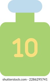 10 kg weight Vector illustration on a transparent background.Premium quality symbols. Line Color vector icon for concept and graphic design.