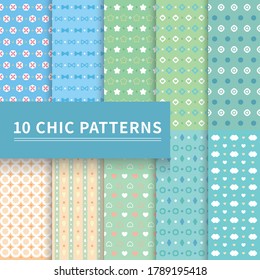 10 kinds of colorful vector seamless lace texture shapes, can be used for backgrounds and invitation cards, Valentine's Day, holiday celebrations, sets