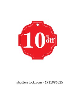 Etiqueta 10 % Discount plantilla diseño ilustración vectorial.Venta de ofertas especiales