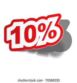 10% label. Vector.