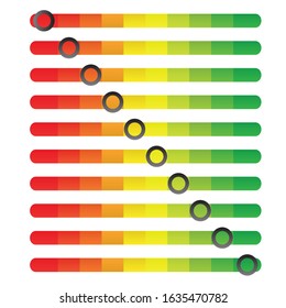 10 level scroll bar, bar chart