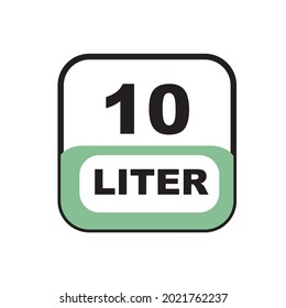 Ilustración vectorial de icono de 10 litros 