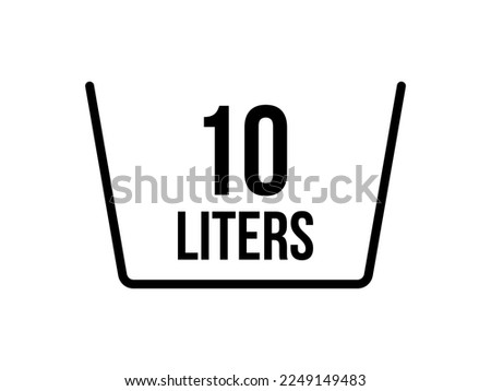 10 liters icon. Liquid measure vector in liters isolated on white background