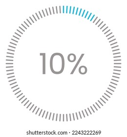 10 % Ladung. 10 % Kreisdiagramme Infografik-Vektorgrafik, 10 % einsatzbereit für Webdesign ux-ui
