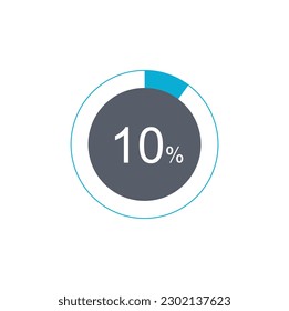 10% Loading. 10% circle diagrams Infographics vector, 10 Percentage ready to use for web design.
