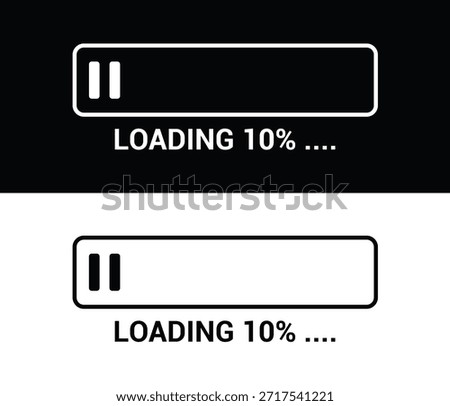 10% Loading Progress Bar download and upload icon Vector design illustration
