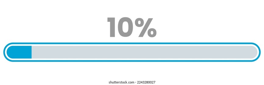 10% Loading. 10% progress bar Infographics vector, 10 Percentage ready to use for web design ux-ui
