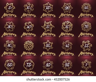10 logo years ceremony monogram seal set 10 logo years classical star community banquet heap ceremonial mark ceremony blue series antique classic birthday banner letterhead award praise meet invite at