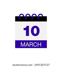 10 march calendar date icon vector eps