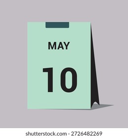 10 may calendar date icon minimal desk calendar vector illustration