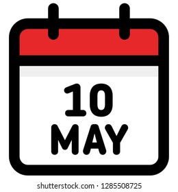 10. May - Calendar Icon - Vector Illustration - Vector