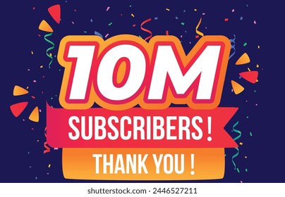 10 Million subscribers, 10000000 subscribers thank you. celebration modern colorful design