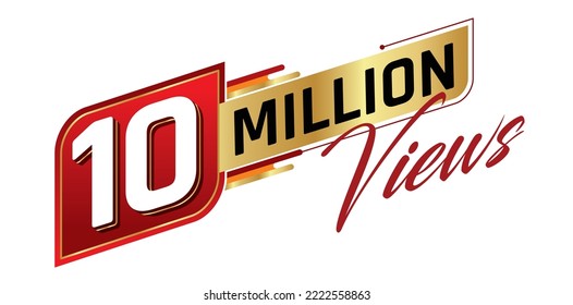 10 million views isolated on background. Vector illustration.