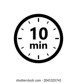 10 minute timer icon. Clipart image isolated on white background