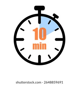 Ícone de Timer de 10 Minutos - Cronômetro com Segmento de Tempo Realçado