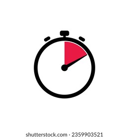 10 Minutes Analog Clock Icon white background.