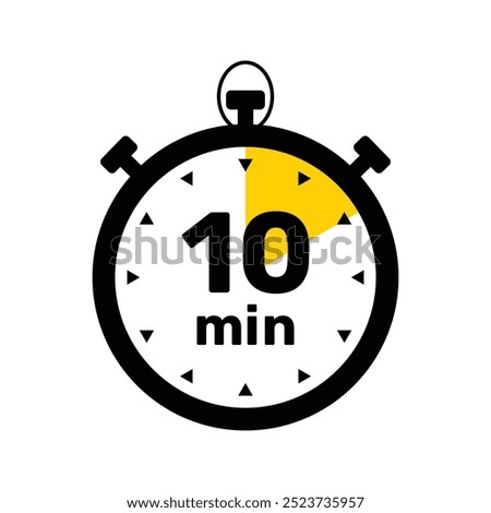 10 Minutes Analog Clock Icon white background .