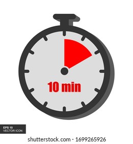 10 Minutos De Reloj. Icono vector de diez minutos.