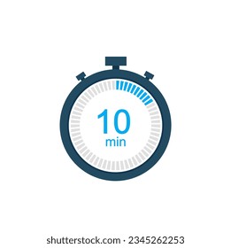 10 minutes countdown timer or digital counter timer clock vector icon. 10 min Stopwatch vector icon, digital timer.