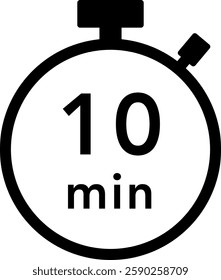 10 minutes stopwatch icon (black)