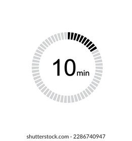 Die 10 Minuten, hören Sie Vektorsymbol, digitale Timer. Uhr und Uhr, Timer, Countdown-Symbol.