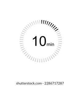 10 minutes timer icon,10 min digital timer. Clock and watch, timer, countdown.