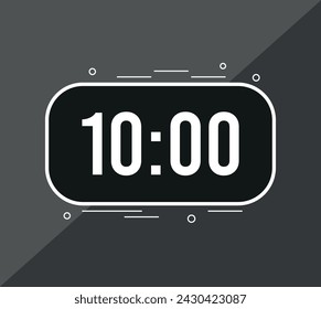 10 minutes. Vector clock counting time. Timer to set minutes