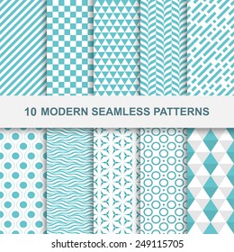 10 Modern seamless geometric patterns