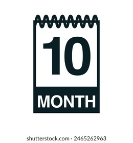 10 month calendar icon vector illustration eps