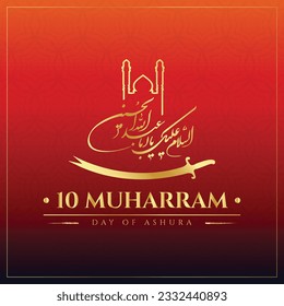 10 Muharram Day of Ashura Lettering Template Background Arabic Lettering means Islamic New Year post Design svg