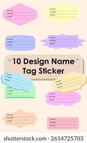 
10 Name Tag Sticker Design Templates with various attractive colors and designs, which you can change or edit according to your needs.