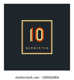 10 number digit logo design