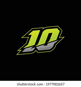 10 Number Racing Design Vector