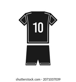 10 number soccer jersey icon isolated on white background. Sports apparel symbol modern, simple, vector, icon for website design, mobile app, ui. Vector Illustration