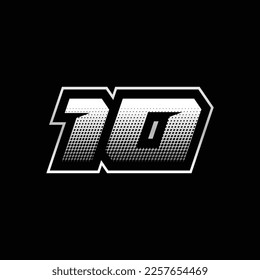 Inspiración De Plantilla De Diseño De Logotipo De Velocidad De Número 10, Ilustración Vectorial Para Pegatinas, Carreras.