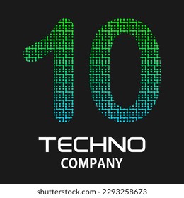 ilustración de plantilla de diseño de tecnología de 10 números