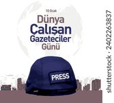 10 ocak, çalışan gazeteciler günü kutlu olsun
Turkish vector image. translation: january 10, working journalists day